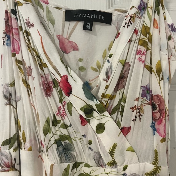 Dynamite Floral Midi Wrap Dress - Picture 2 of 4